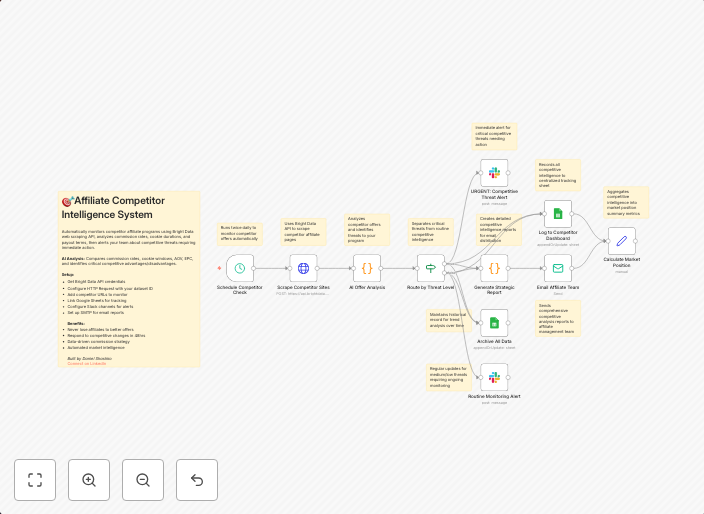 Affiliate competitor tracking & analysis with AI, Bright Data, Sheets & Slack