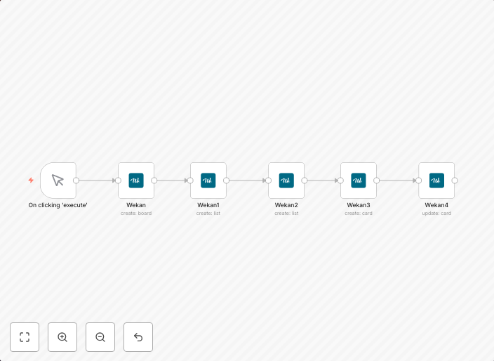 Create a board, lists, and a card in Wekan