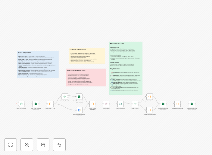 Travel itinerary reminders with Google Calendar, Excel, and 