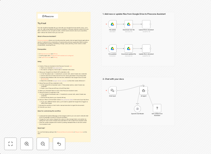 RAG-powered document chat with Google Drive, OpenAI, and Pinecone Assistant